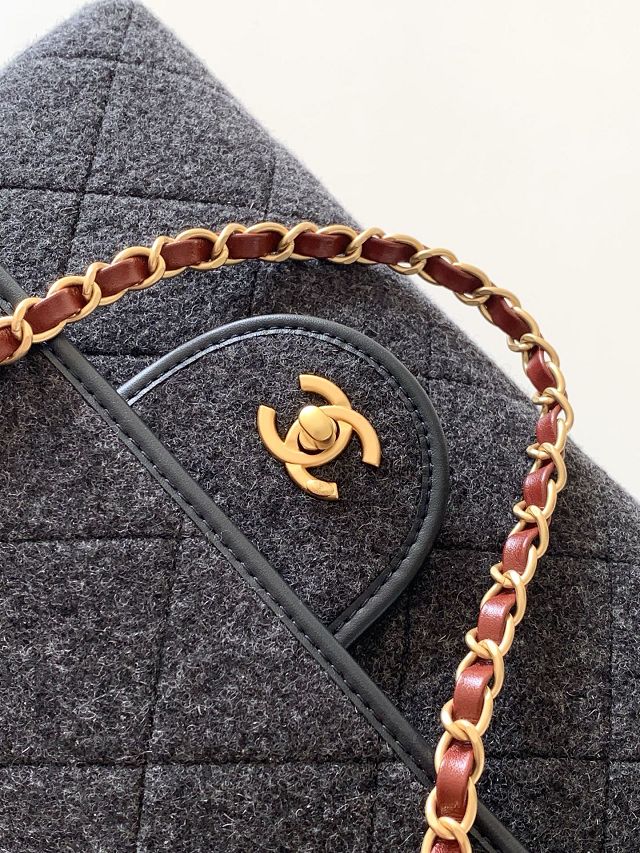 CC original felt maxi top handle flap bag AS5852 black