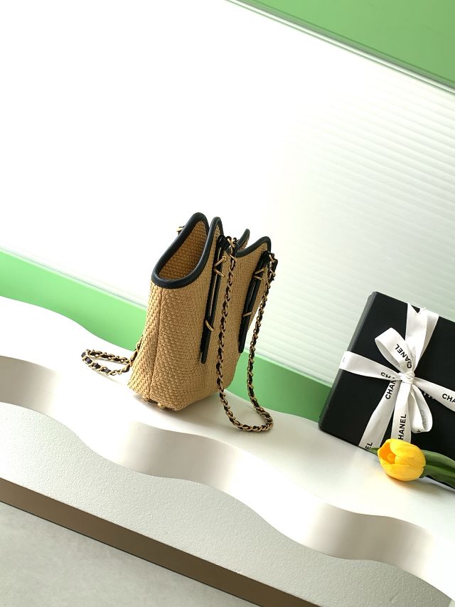 CC original raffia small tote bag AS6015 beige