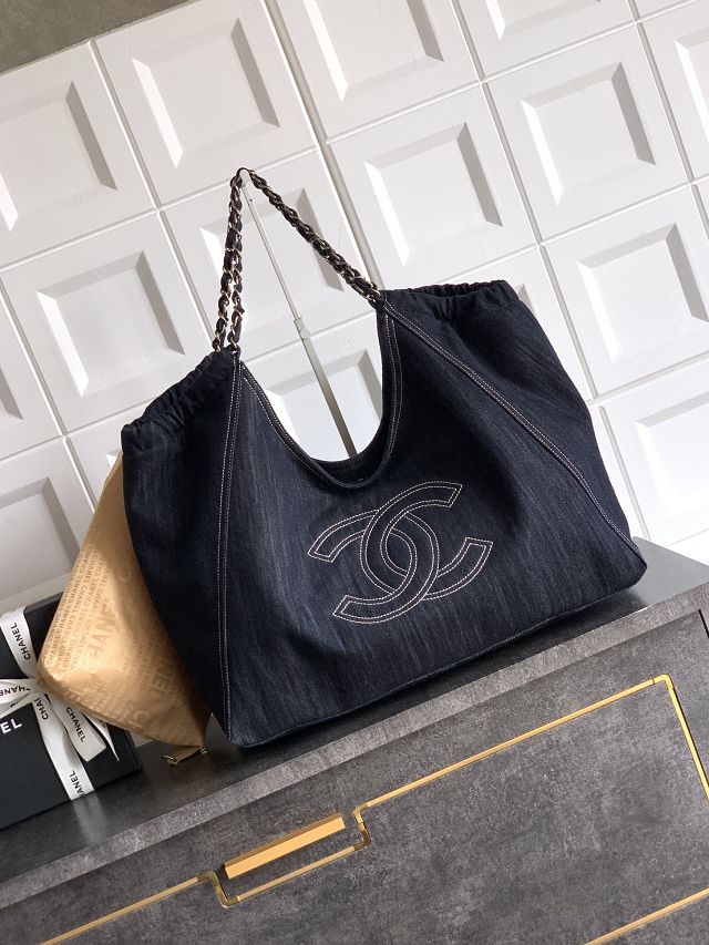 CC original denim large tote bag AS2138 dark blue