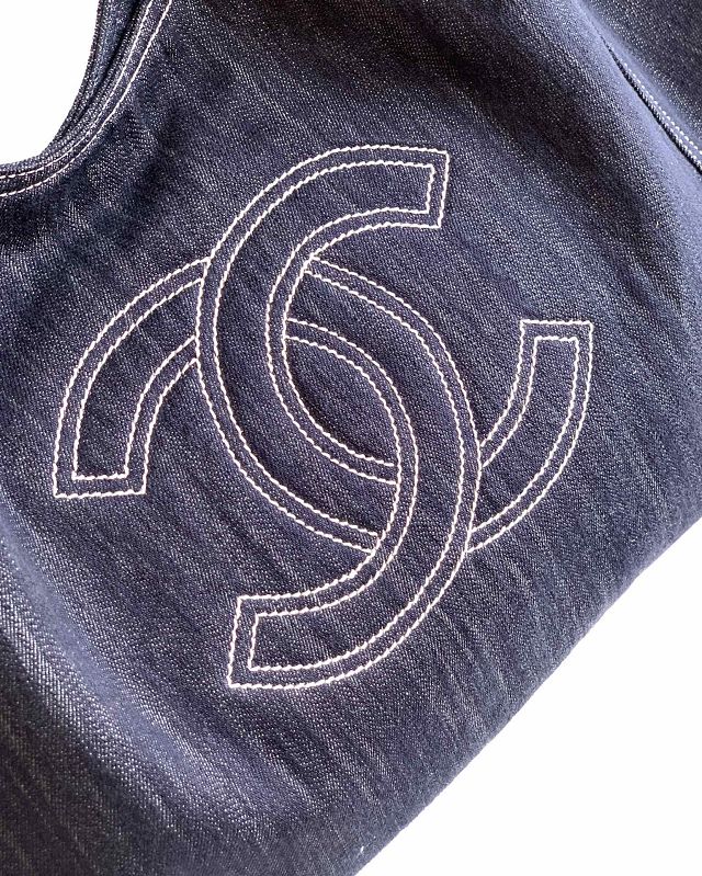 CC original denim large tote bag AS2138 dark blue