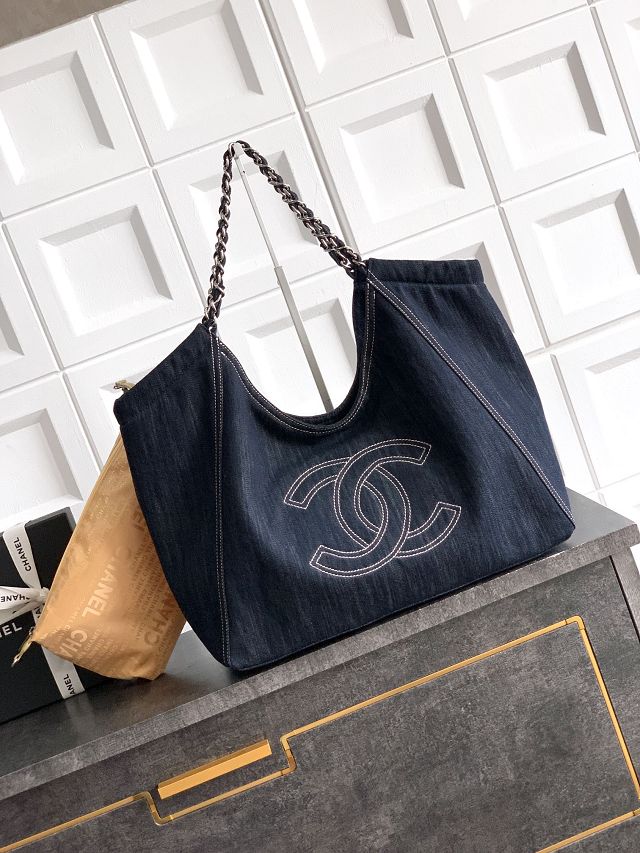 CC original denim medium tote bag AS2137 dark blue