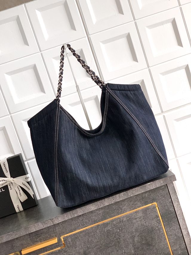 CC original denim medium tote bag AS2137 dark blue