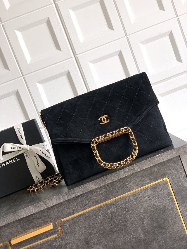 CC original suede calfskin large handbag AS5936 black