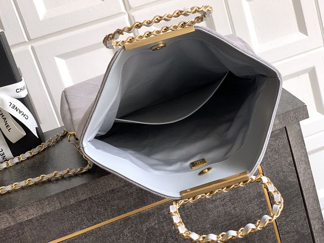 CC original suede calfskin large handbag AS5936 grey