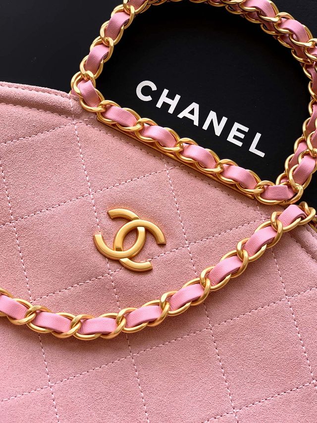 CC original suede calfskin large handbag AS5936 pink