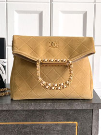 CC original suede calfskin medium handbag AS5896 apricot