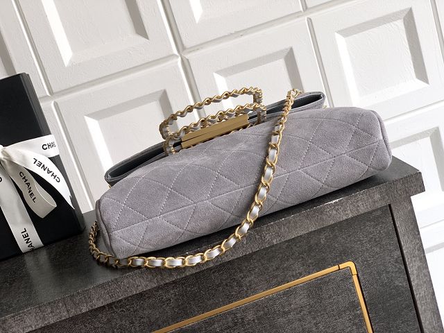 CC original suede calfskin medium handbag AS5896 grey