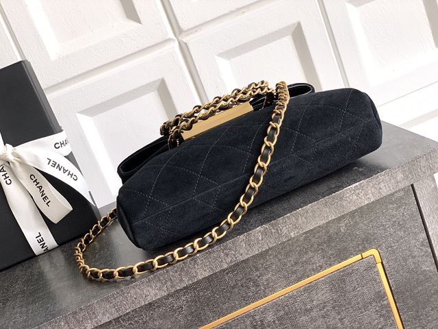 CC original suede calfskin small handbag AS5895 black