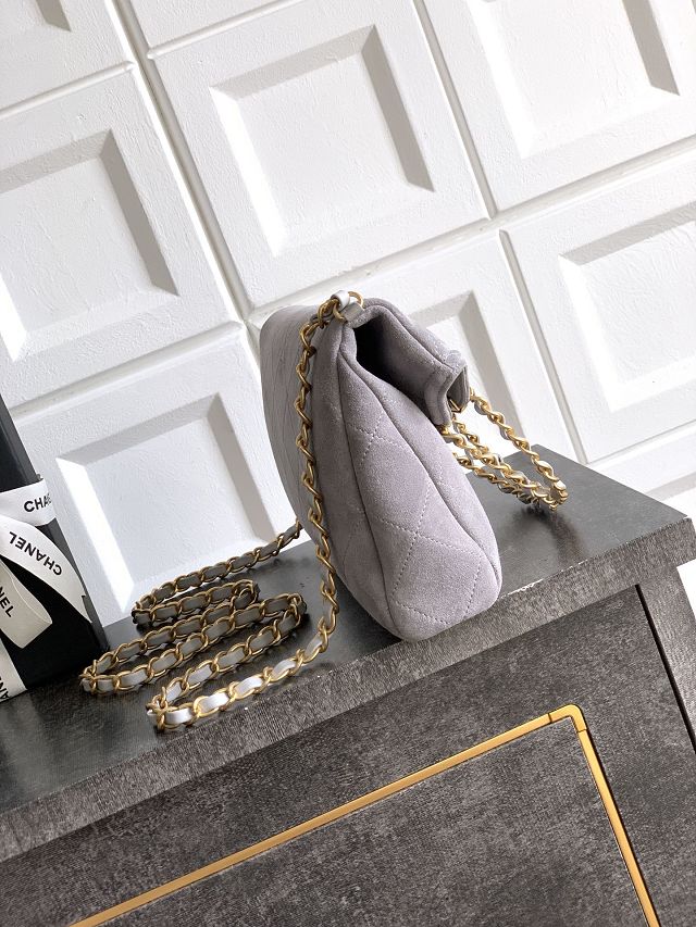 CC original suede calfskin small handbag AS5895 grey