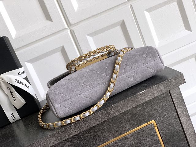 CC original suede calfskin small handbag AS5895 grey