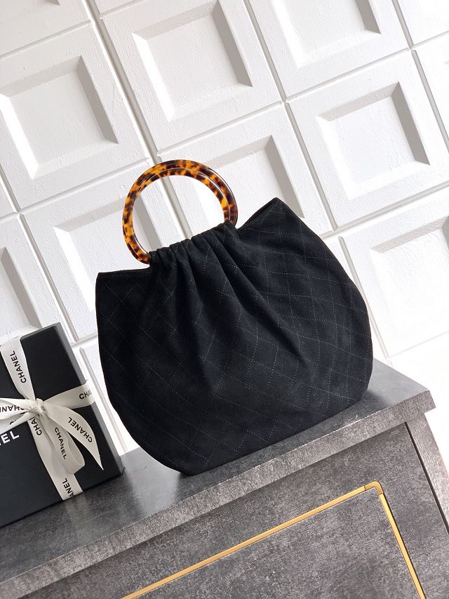 CC original suede calfskin medium hobo bag AS6010 black