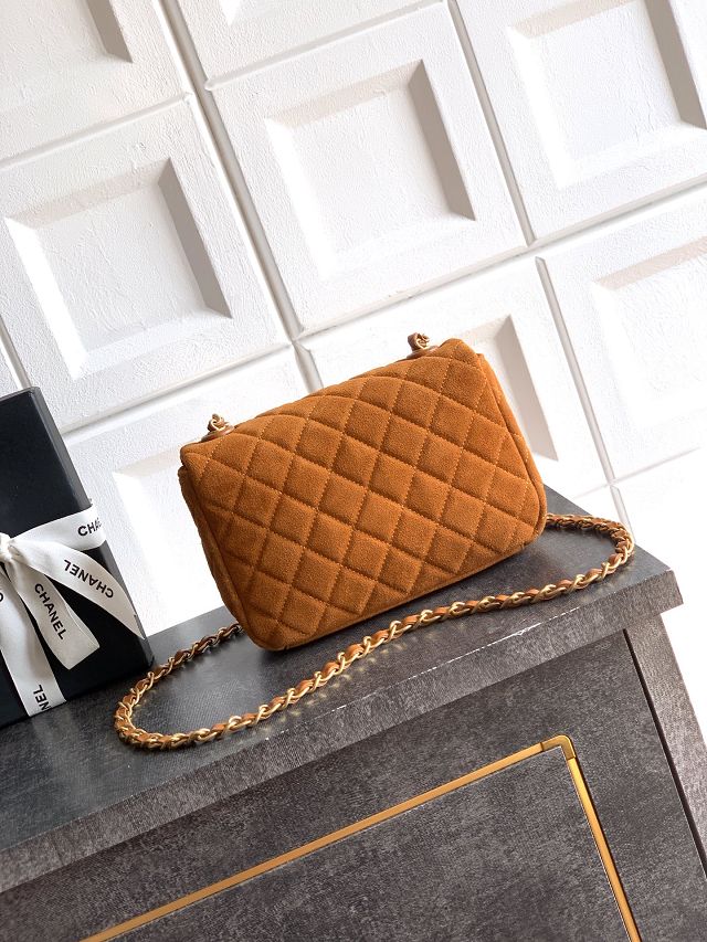 CC original suede calfskin mini flap bag AS5989