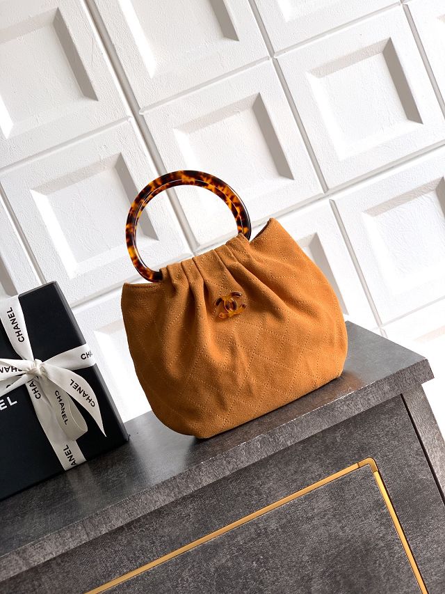 CC original suede calfskin small hobo bag AS6022 brown
