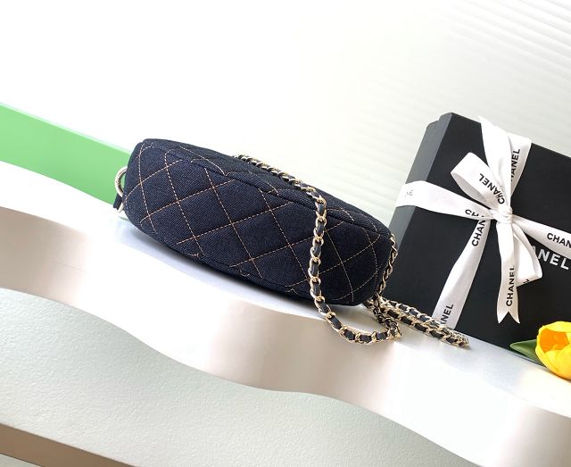 CC original denim clutch with chain AP5094 dark blue