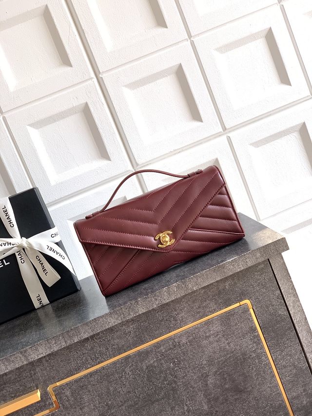 CC original lambskin clutch AP6044 bordeaux