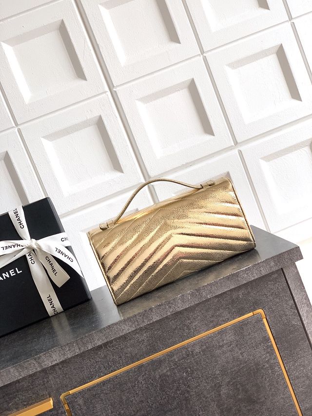 CC original lambskin clutch AP6044 gold