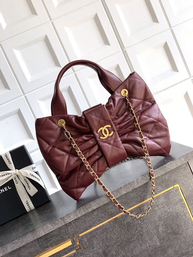 CC original lambskin large handbag AS5851 bordeaux