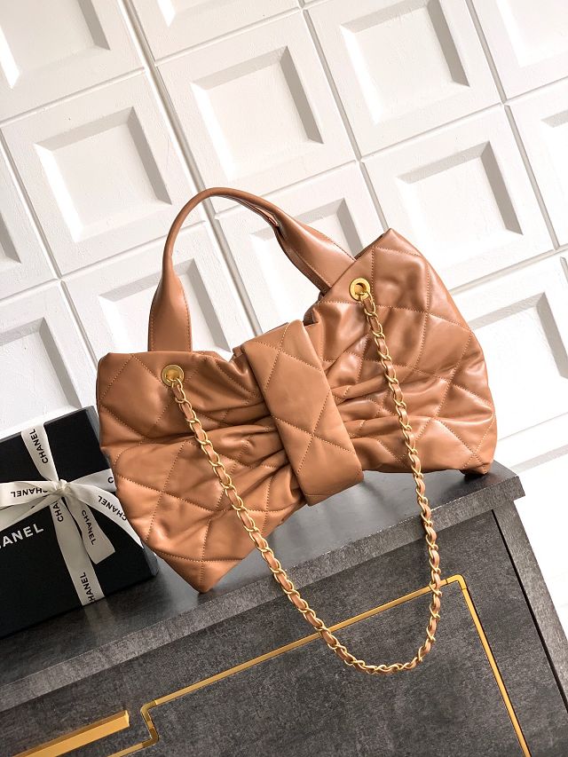 CC original lambskin large handbag AS5851 caramel