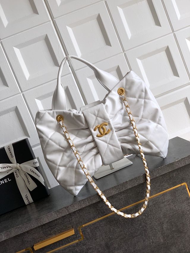 CC original lambskin large handbag AS5851 white