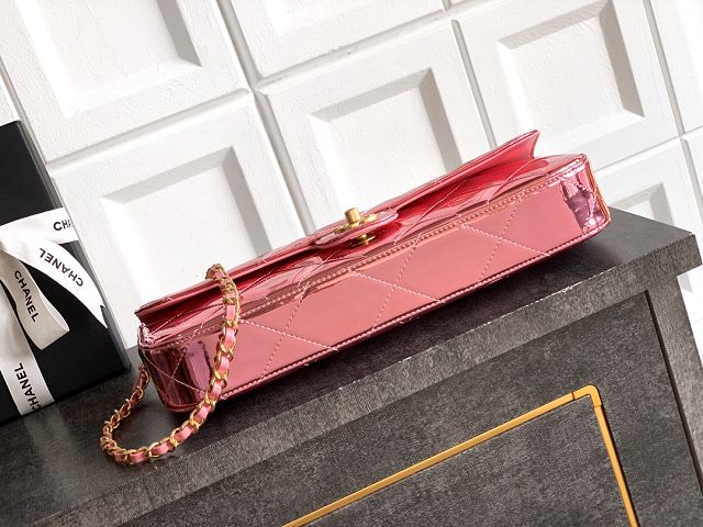 CC original patent calfskin clutch AS5807 pink