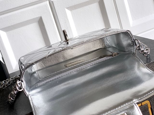 CC original patent calfskin small clutch AS5805 silver