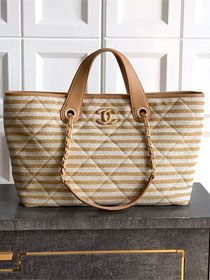 CC original raffia large shopping bag AS6007 beige