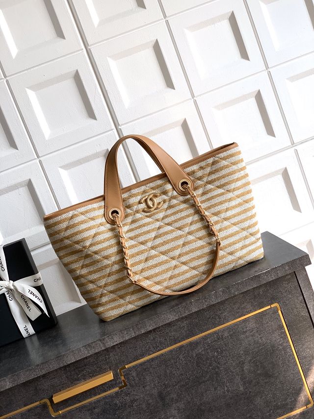 CC original raffia large shopping bag AS6007 beige