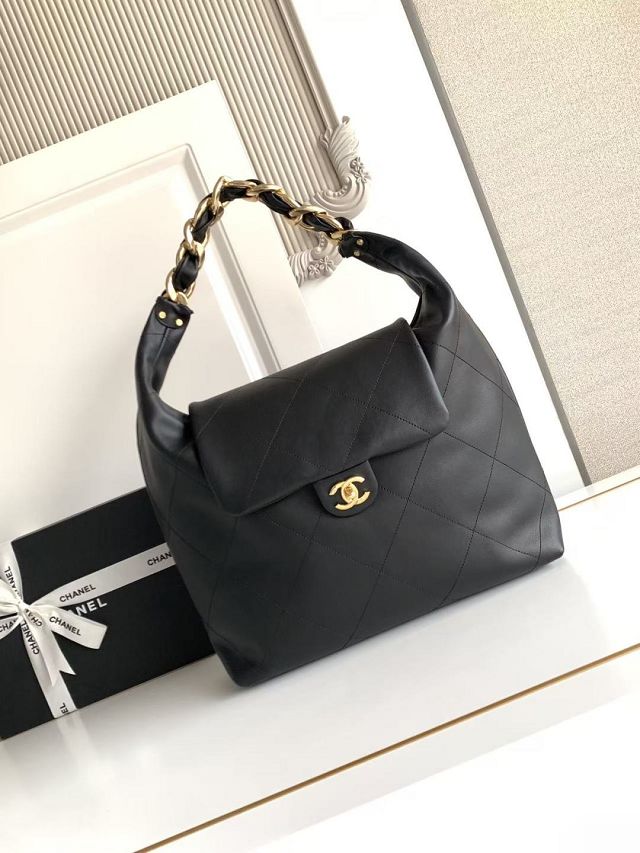 CC original calfskin large hobo bag AS5838 black