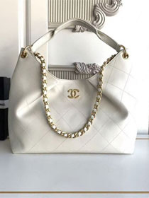 CC original calfskin large hobo bag AS5978 white