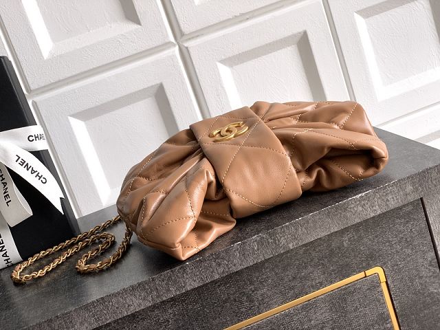 CC original lambskin small handbag AS5849 caramel