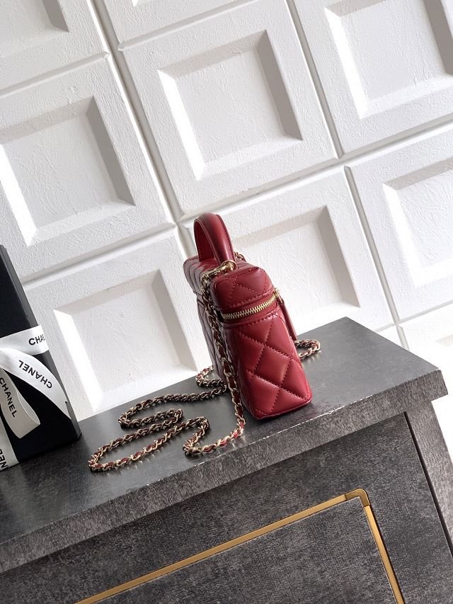 CC original lambskin vanity with chain AP4385 red