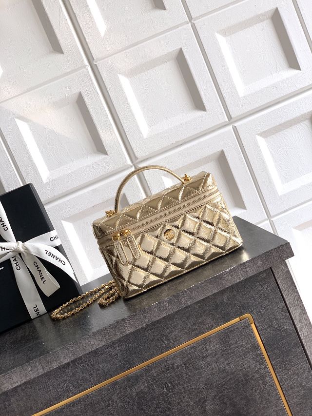 CC original shiny calfskin vanity with chain AP4385 gold