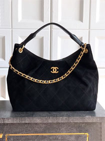 CC original suede calfskin large hobo bag AS5978 black