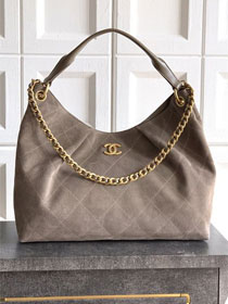 CC original suede calfskin large hobo bag AS5978 grey