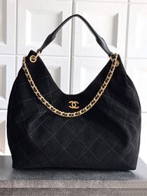 CC original suede calfskin maxi hobo bag AS6016 black