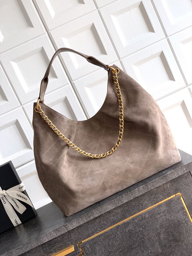 CC original suede calfskin maxi hobo bag AS6016 grey