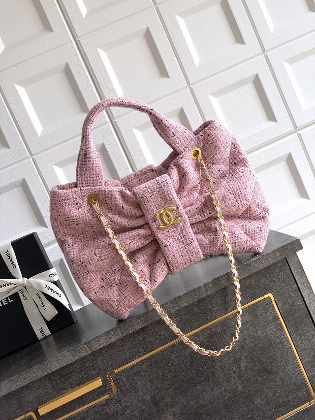 CC original tweed large handbag AS5851 pink