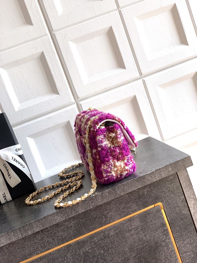 CC original tweed mini flap bag A69900 purple