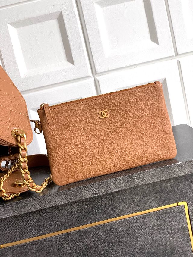 CC original grained calfskin 25 medium handbag AS5311 caramel