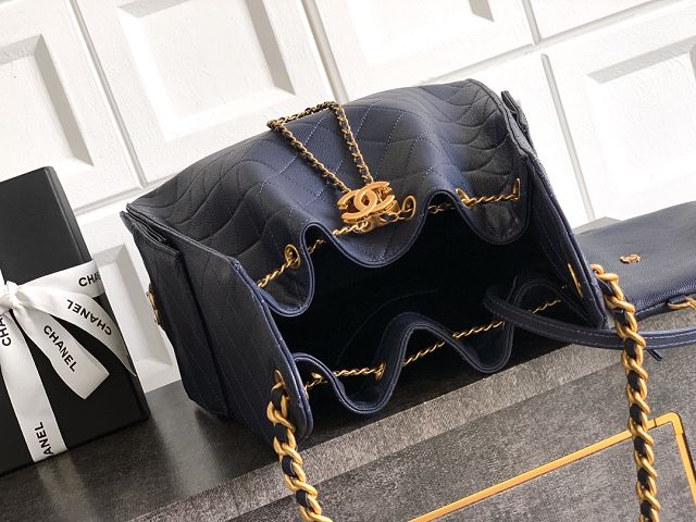 CC original grained calfskin 25 medium handbag AS5311 dark blue