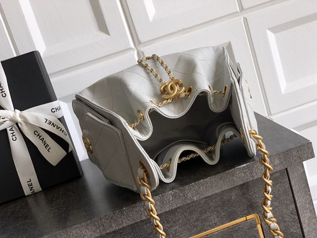CC original grained calfskin 25 mini handbag AS5631 light grey