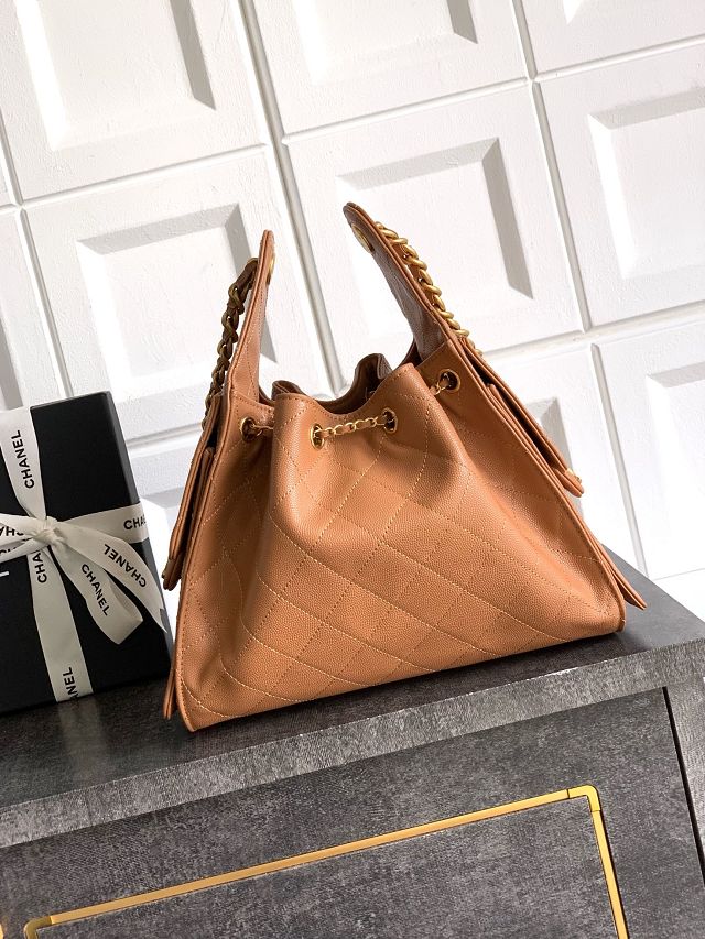 CC original grained calfskin 25 small handbag AS5293 caramel