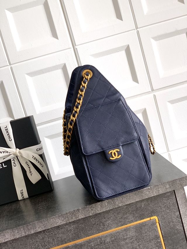 CC original grained calfskin 25 small handbag AS5293 dark blue