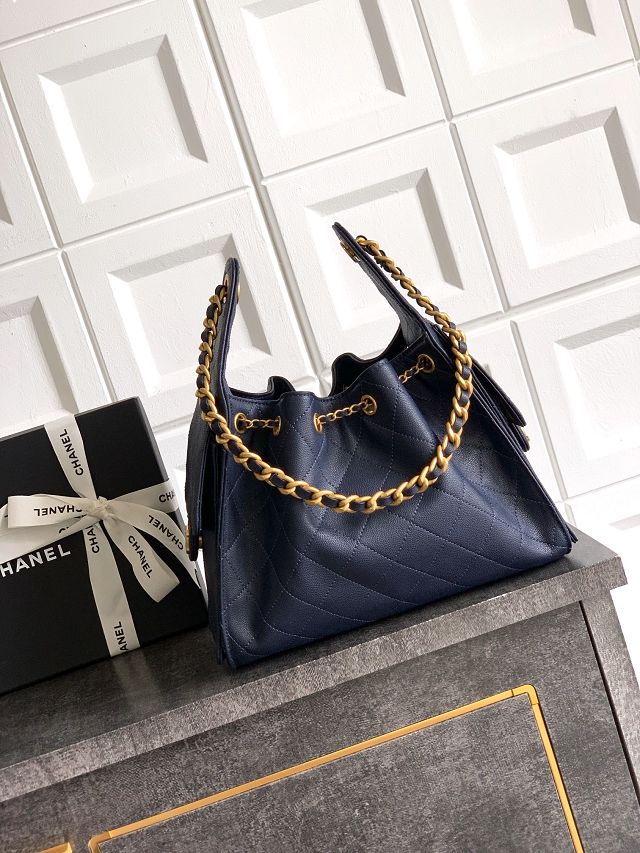 CC original grained calfskin 25 small handbag AS5293 dark blue