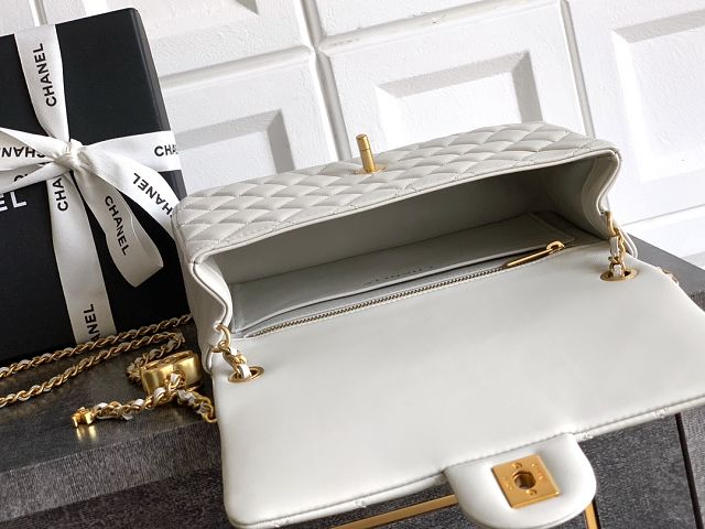 CC original lambskin medium flap bag AS5756 light grey