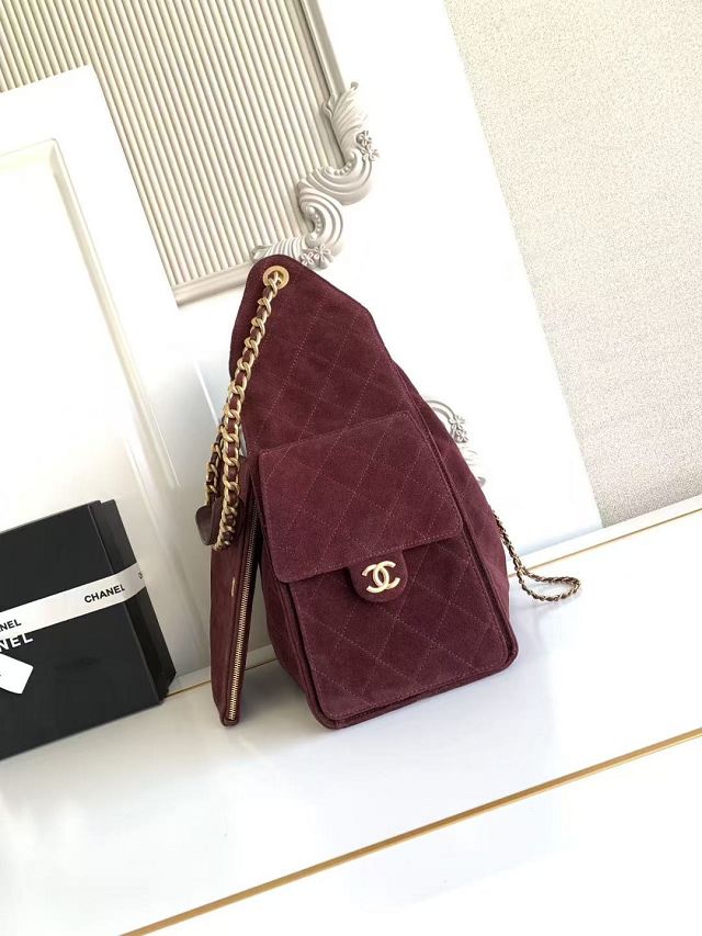 CC original suede calfskin 25 medium handbag AS5311 bordeaux