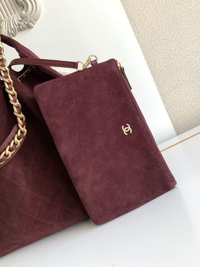 CC original suede calfskin 25 medium handbag AS5311 bordeaux