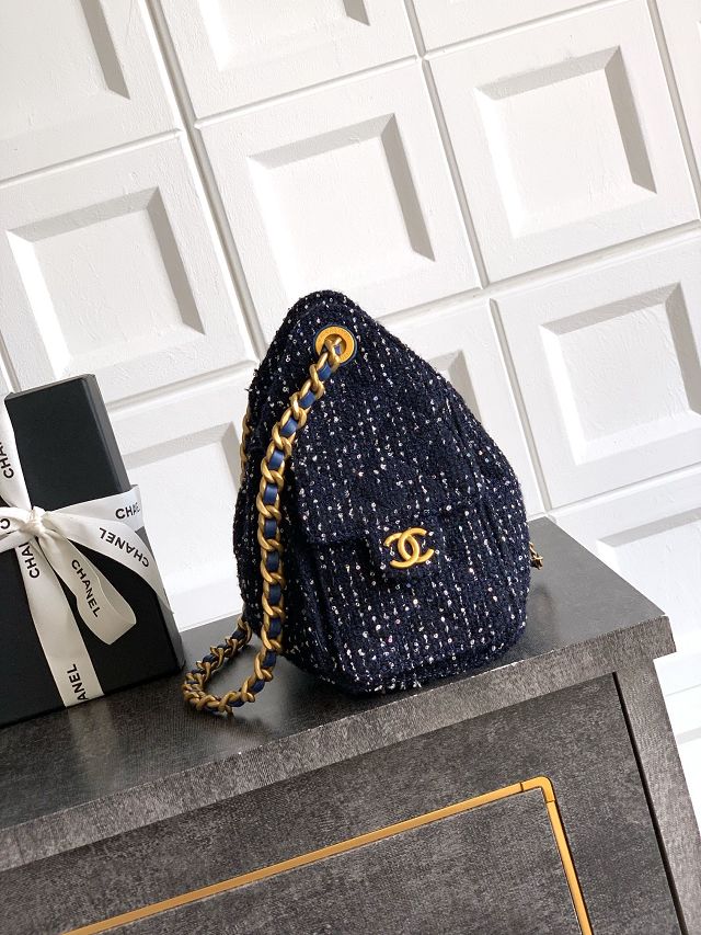 CC original tweed 25 mini handbag AS5631 dark blue
