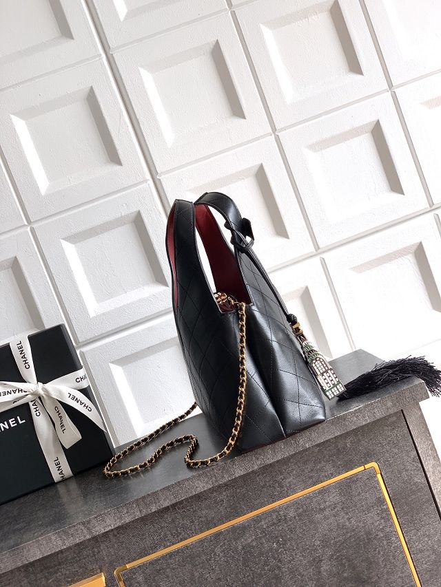CC original calfskin hobo bag AS6101 black