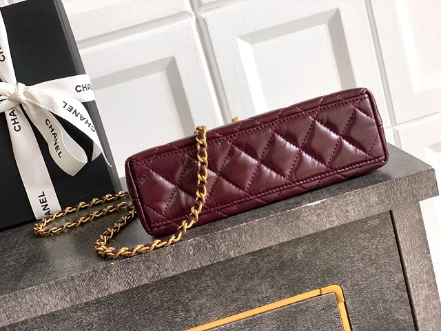 CC original calfskin mini shopping bag AS4416 burgundy